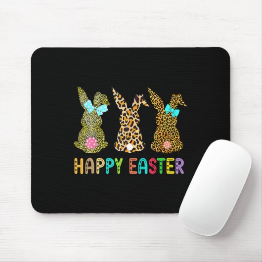 Leopard Easter Bunny Rabbit Trio Paasdag Muismat (Met muis)