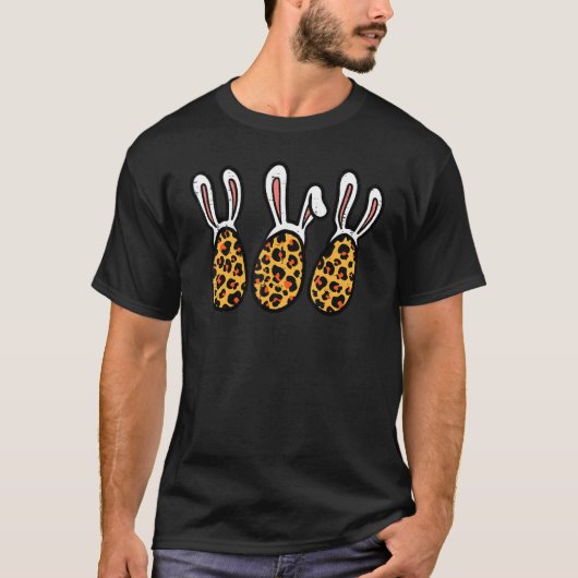 Leopard Easter Eggs Bunny Rabbit Cute Pattern Wome T-shirt (Voorkant)