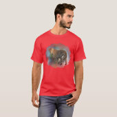 Leopard Elegant Moderne Red Color Sjabloon Basic T-shirt (Voorkant volledig)