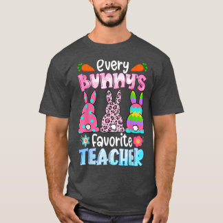 Leopard Elke Bunnys is favoriete leraar konijnen E T-shirt