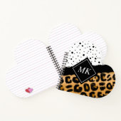 Leopard en Black and White Polka Dots Monogramed Notitieboek (Binnen)