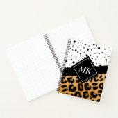 Leopard en Black and White Polka Dots Monogramed Notitieboek (Binnen)