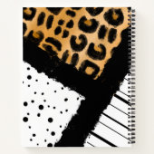 Leopard en Black and White Polka Dots Monogramed Notitieboek (Achterkant)