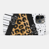 Leopard en Black en White Polka Dots and Bows Case-Mate iPhone Case (Achterkant (horizontaal))