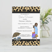Leopard en Blue Print African American mammie Kaart (Staand voorkant)