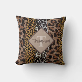 Leopard en Cheetah Print Name Kussen