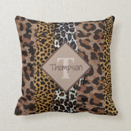 Leopard en Cheetah Print Name Kussen