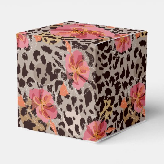 Leopard- en Floral-printpatroon Bedankdoosjes (Achterkant)