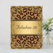 Leopard en Gold Fabulous op 50 oktober Kaart (Staand voorkant)