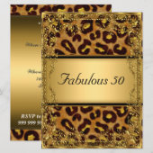 Leopard en Gold Fabulous op 50 oktober Kaart (Voorkant / Achterkant)