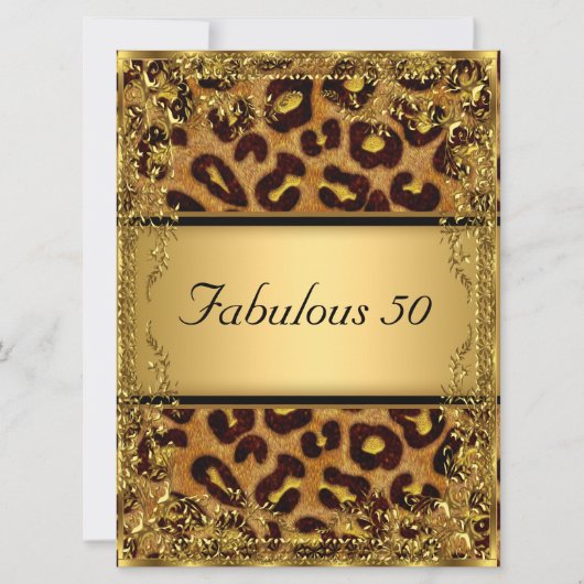 Leopard en Gold Fabulous op 50 oktober Kaart (Voorkant)