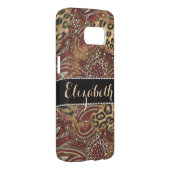 Leopard en Paisley Print Personalized Case-Mate Samsung Galaxy Hoesje (Back/Rechts)