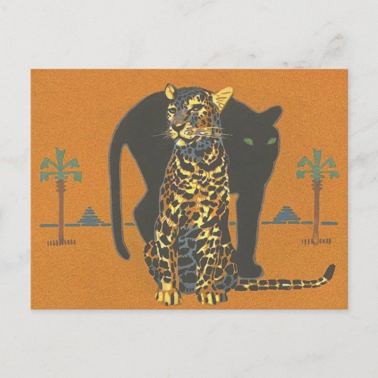 Leopard en Panther Briefkaart (Voorkant)