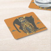 Leopard en Panther Kartonnen Onderzetters (Schuin)