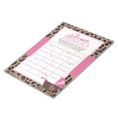 Leopard en Roze Gast Bingo Baby shower Game Pack Notitieblok (Schuin)