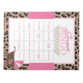 Leopard en Roze Gast Bingo Baby shower Game Pack Notitieblok (Voorkant)