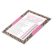 Leopard en Roze Guess Wie Baby shower Game Pack Notitieblok (Schuin)