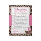 Leopard en Roze Wat is er in uw telefoon douche sp Notitieblok (Linkerzijde)