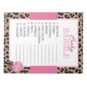 Leopard en Roze Woord Unscramble Baby shower Spel Notitieblok (Voorkant)
