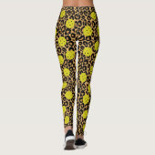 Leopard Exotic Animal Print Yellow Pickleball Leggings (Achterkant)