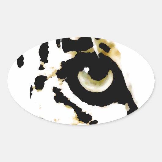 Leopard Eye Ovale Sticker (Voorkant)