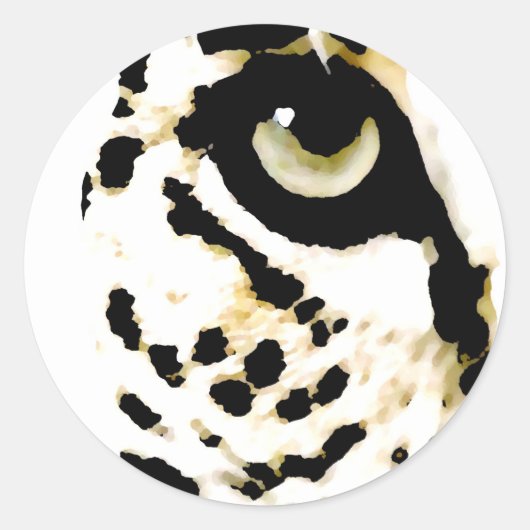 Leopard Eye Ronde Sticker (Voorkant)