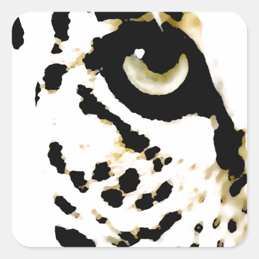 Leopard Eye Vierkante Sticker (Voorkant)