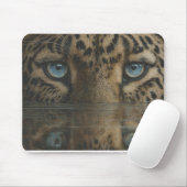 Leopard Eyes Above Water Artwork Muismat (Met muis)