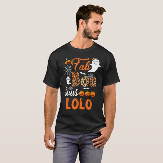 Leopard Fab Boo Lous Lolo Spooky Halloween Costume T-shirt (Voorkant volledig)