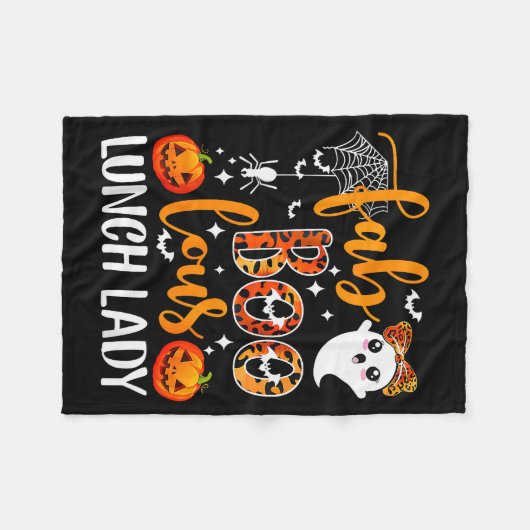 Leopard Fab Boo Lous Lunch Lady Matching Group Tee Fleece Deken (Voorkant (Horizontaal))