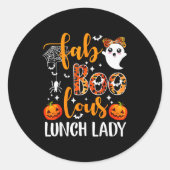 Leopard Fab Boo Lous Lunch Lady Matching Group Tee Ronde Sticker (Voorkant)