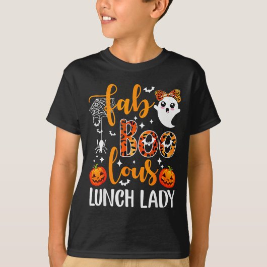 Leopard Fab Boo Lous Lunch Lady Matching Group Tee T-shirt (Voorkant)