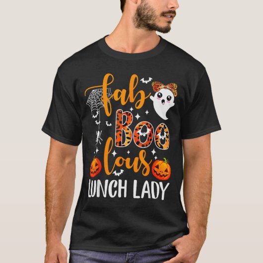 Leopard Fab Boo Lous Lunch Lady Matching Group Tee T-shirt (Voorkant)