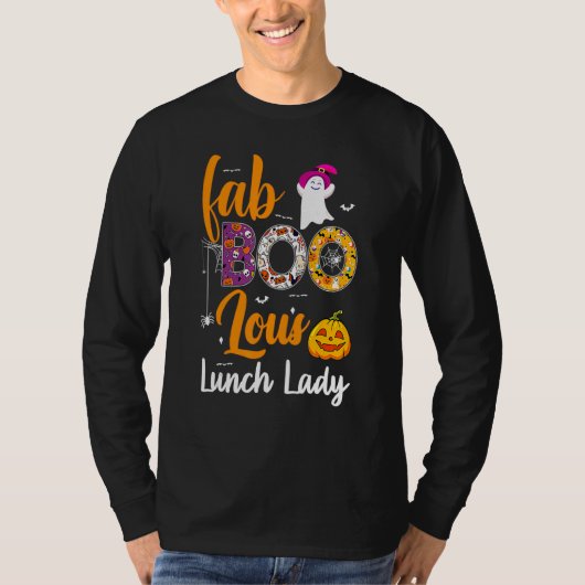 Leopard Fab Boo Lous Lunch Lady Team Teacher Hallo T-shirt (Voorkant)