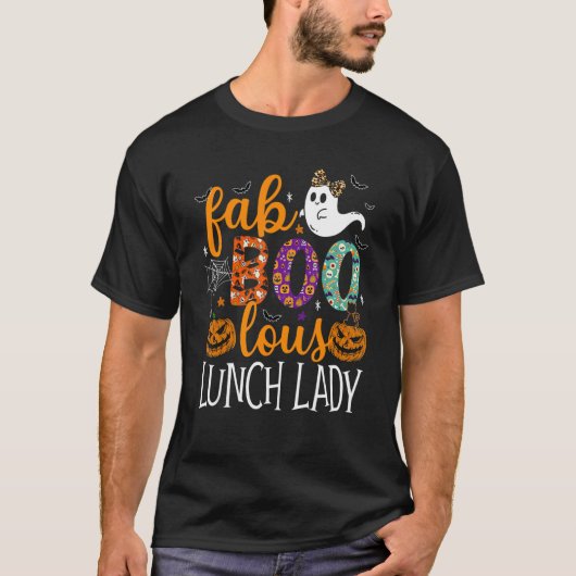 Leopard Fab Boo Lous Lunch Lady Team Teacher Spook T-shirt (Voorkant)