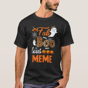 Leopard Fab Boo Lous Meme Spooky Halloween Costume T-shirt