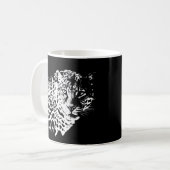 Leopard Face Animals Pop Art Sjabloon Trendy Koffiemok (Voorkant links)