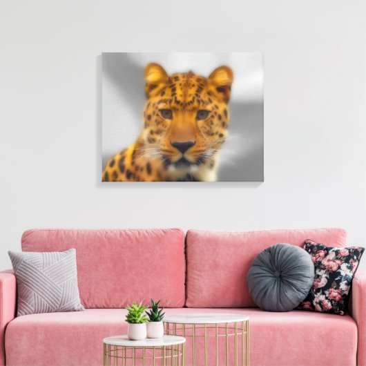 Leopard Face Canvas Afdruk (Insitu (Woonkamer))