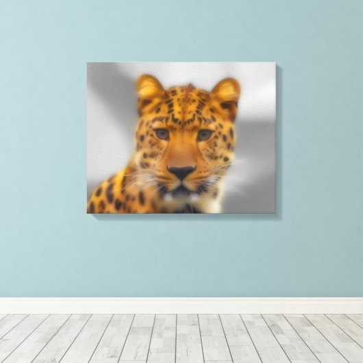 Leopard Face Canvas Afdruk (Insitu (Houten vloer))