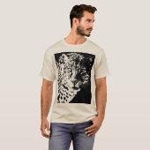 Leopard Face Elegant Pop Art Animals Mannen T-shirt (Voorkant volledig)