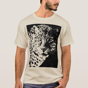Leopard Face Elegant Pop Art Animals Mannen T-shirt