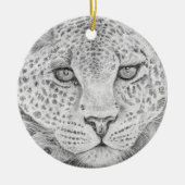 Leopard Face Keramisch Ornament (Voorkant)