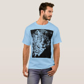 Leopard Face Modern Pop Art Animals Sjabloon Manne T-shirt (Voorkant volledig)