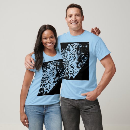 Leopard Face Modern Pop Art Animals Sjabloon Manne T-shirt (Unisex)