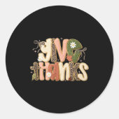 Leopard Fall Give Thanks Coquette Latch Hook Yarn  Ronde Sticker (Voorkant)
