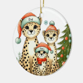 Leopard Family Naam toevoegen Keramisch Ornament (Links)