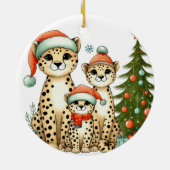 Leopard Family Naam toevoegen Keramisch Ornament (Achterkant)