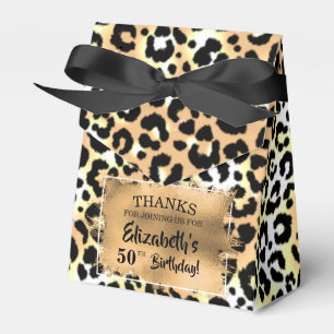 Leopard Faux Foil Favor Box Bedankdoosjes