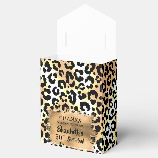 Leopard Faux Folie Favor Box Bedankdoosjes (Geopend)