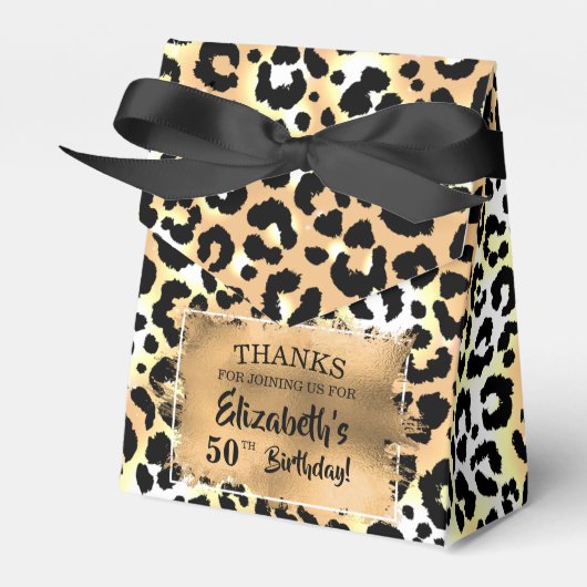 Leopard Faux Folie Favor Box Bedankdoosjes (Voorkant Zijde)